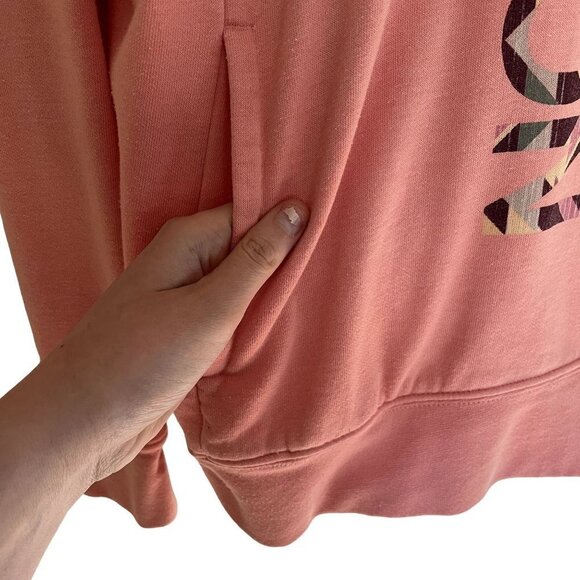 The North Face peach hoodie sweater pullover fleece comfortable top cotton - Picture 4 of 8